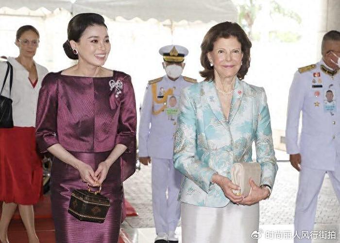 泰国王后这次好惊艳！和80岁瑞典王后同框亮相，她穿紫裙把人美到 - 1