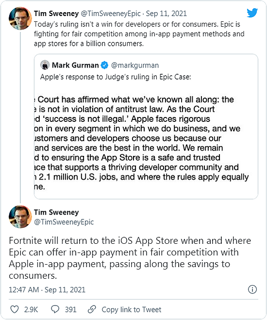 外媒评Epic诉App Store案：苹果让利才是对大家最好的结果 - 2