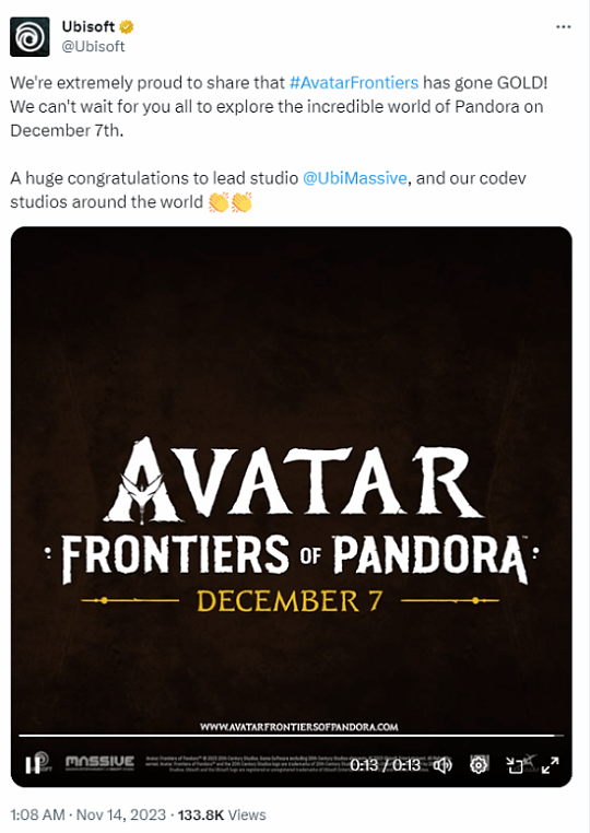 育碧《阿凡达：潘多拉边境》宣布进厂压盘，12月7日正式发售 - 1