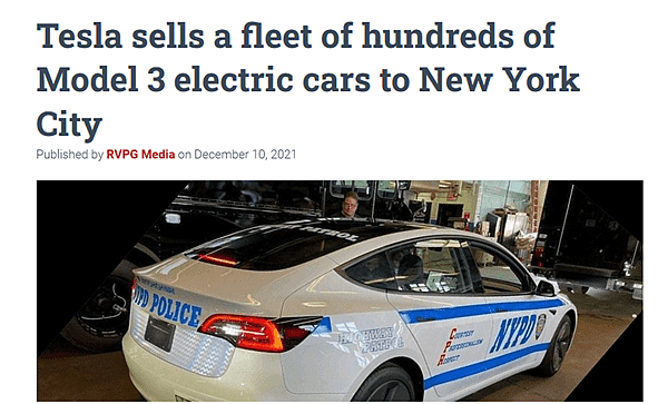 特斯拉获千万美元订单 纽约市采购数百台Model 3：购买合同近期公示 - 1