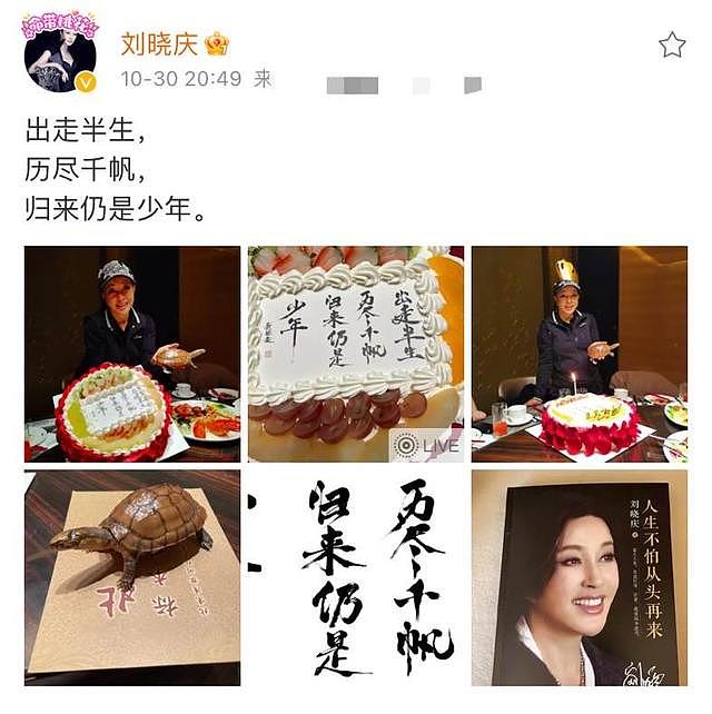 刘晓庆喜迎69岁生日，一手握乌龟笑容甜，前一晚曾带货直播到凌晨 - 1
