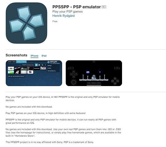 苹果 App Store 上架知名模拟器PPSSPP和全能模拟器 Retroarch - 2