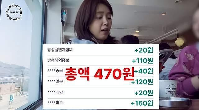 韩国女演员透露，自己的转播费只有470韩元，吃一碗刀削面都不够 - 3