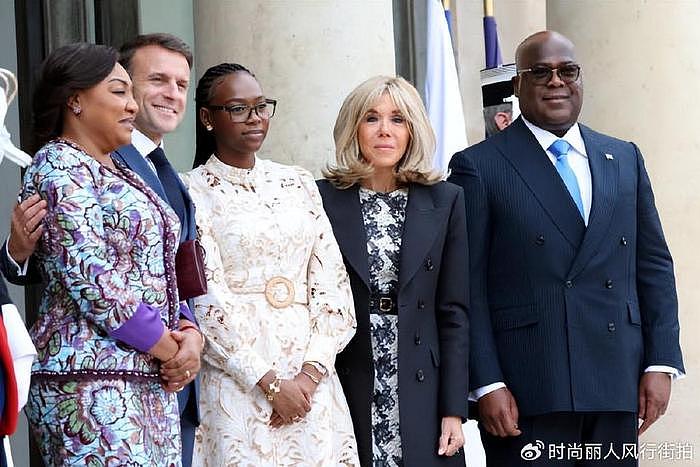布里吉特欢迎刚果总统夫妇！布老师又秀美腿超美，刚果夫人身材壮 - 2