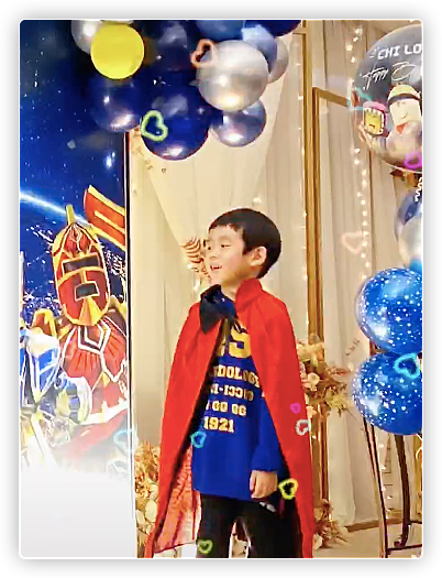陈敏之为儿子庆祝5岁生日，富商老公也出镜，一家三口同框显温馨 - 6