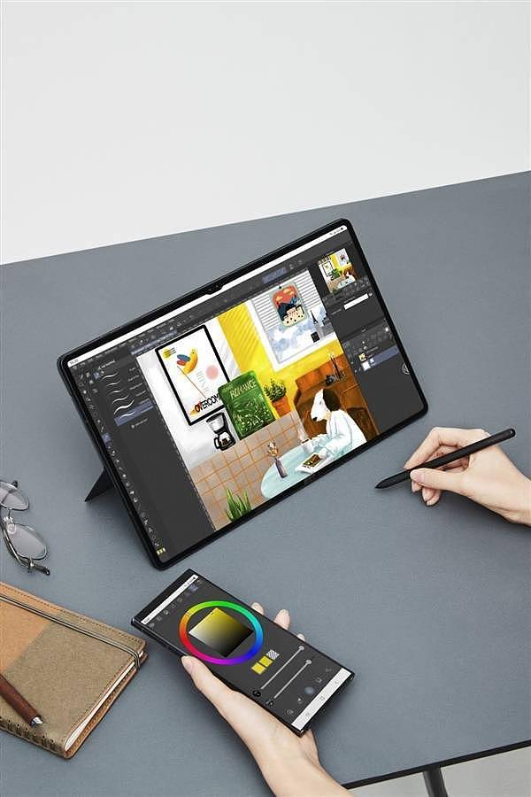 安卓板皇！三星Galaxy Tab S8实拍图曝光：14.6英寸超大刘海屏吸睛 - 1