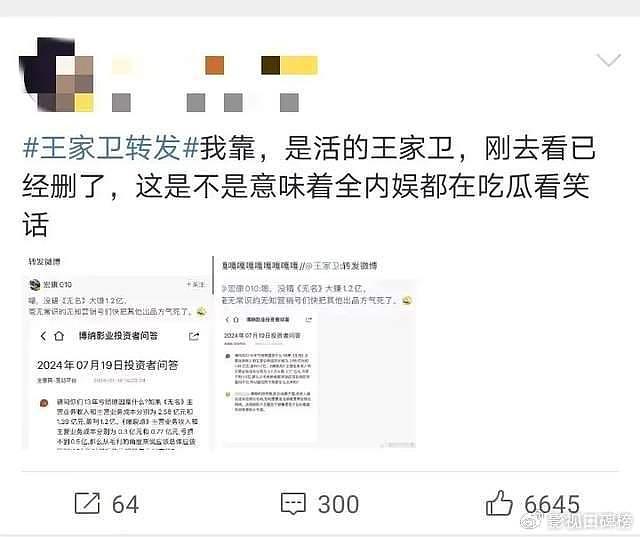 业内倒油？王家卫内涵《无名》亏本，揭示了王一博无戏可拍的真相 - 11