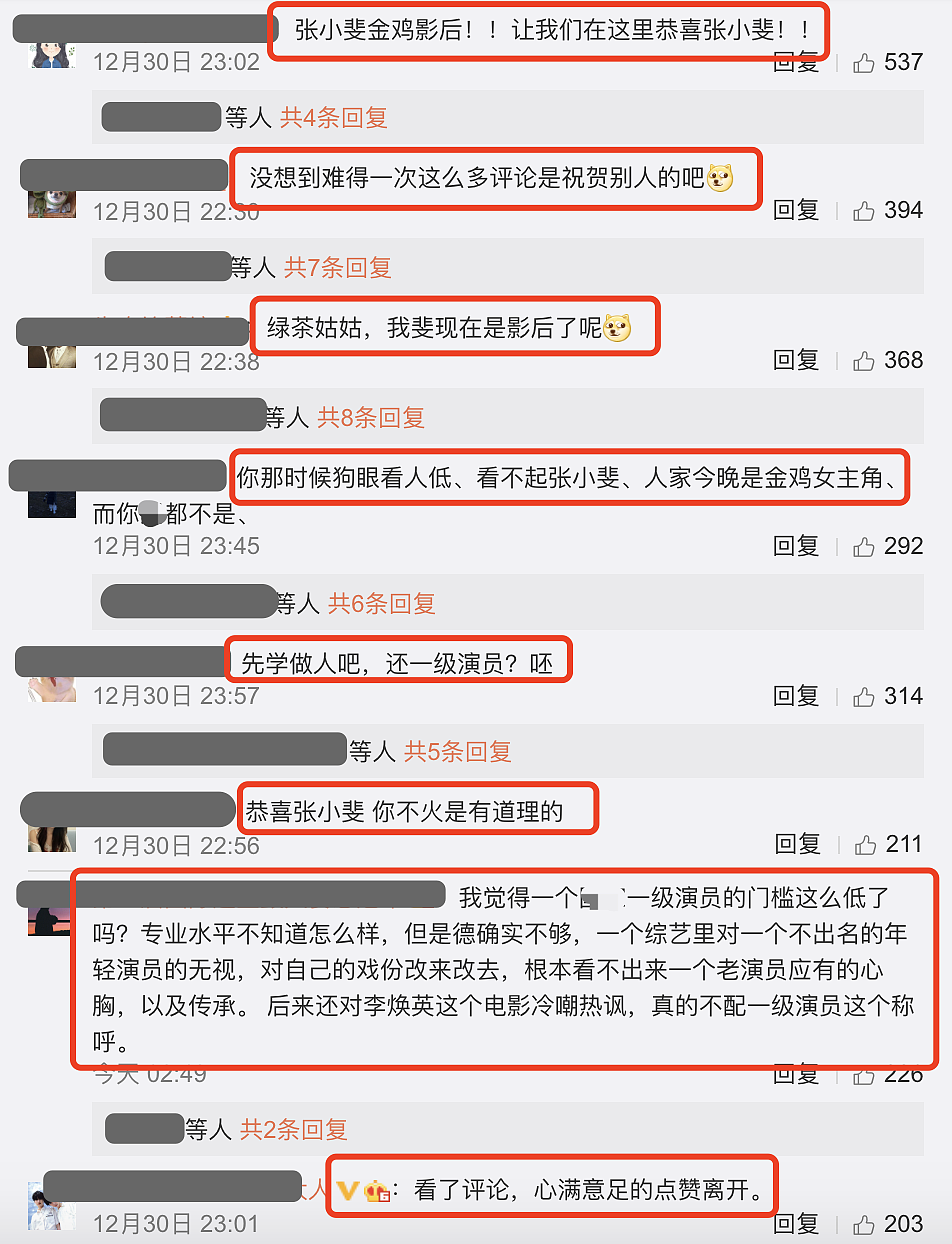 大仇得报？张小斐晒照庆祝获金鸡影后，槿汐姑姑孙茜评论区沦陷 - 6