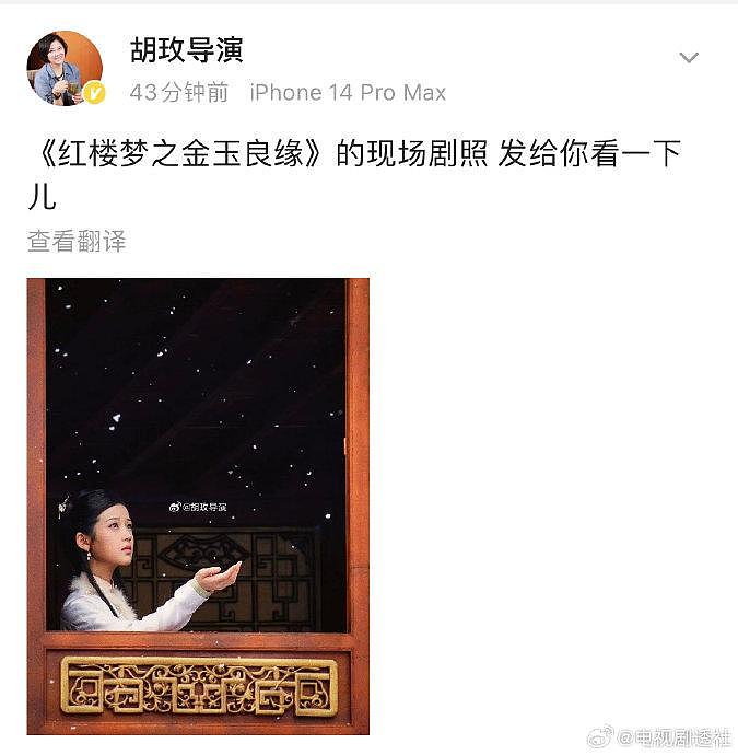 导演胡玫连发四条红楼梦张淼怡剧照，看来是对票房真的很不甘心吧！ - 2