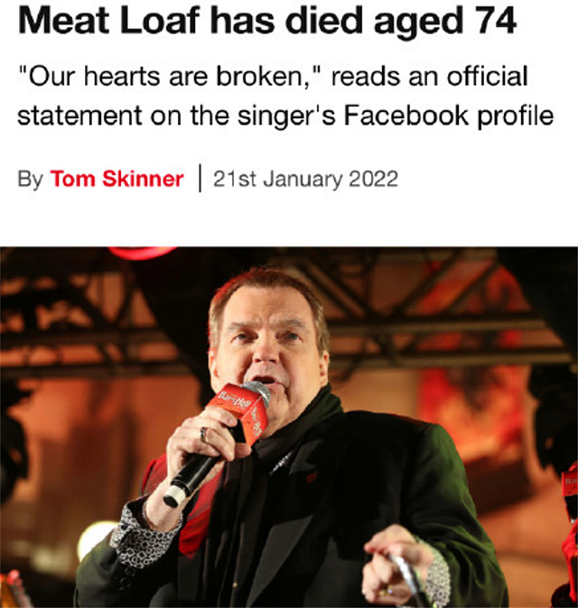 74岁摇滚巨星劳弗去世，家属发文宣布噩耗，专辑销量超过1亿 - 1