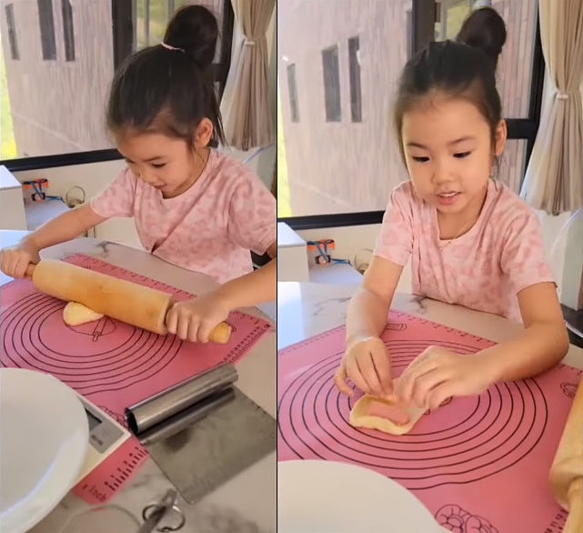 陈豪一家人在家抗疫不无聊 陈茵媺和子女们一起制作面包和小蛋糕 - 4