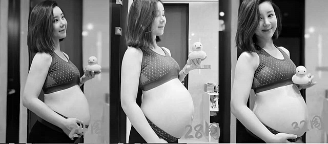 李小萌产后20天晒孕肚照，回顾孕期变化，温馨记录儿子成长过程 - 4