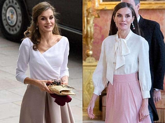 51岁西班牙王后是最会穿白衬衫的女人，配九分裤、半身裙时髦洋气 - 1