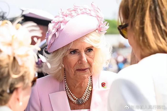 英第一夫人好嫩！穿一身粉色出席纪念仪式，卡米拉粉裙粉帽更吸睛 - 2