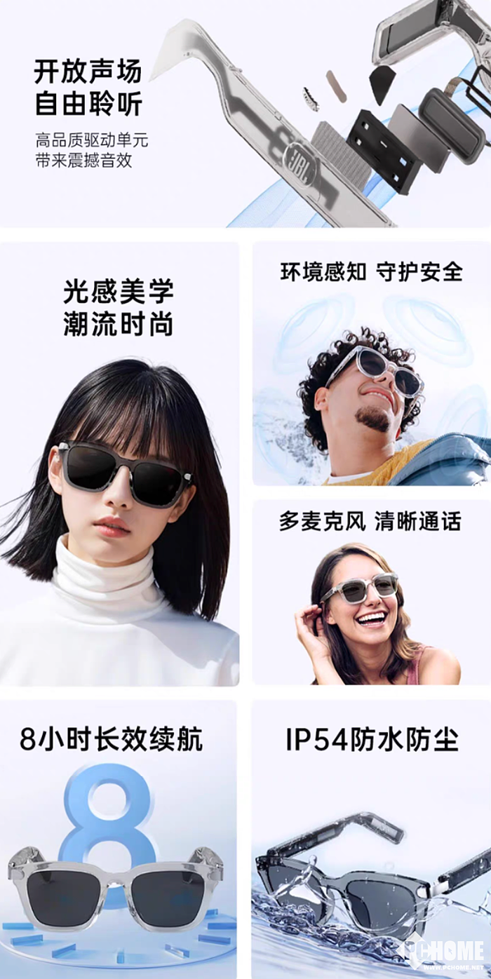 JBL音悦范音频眼镜：蓝牙耳机+时尚墨镜仅999元 - 2