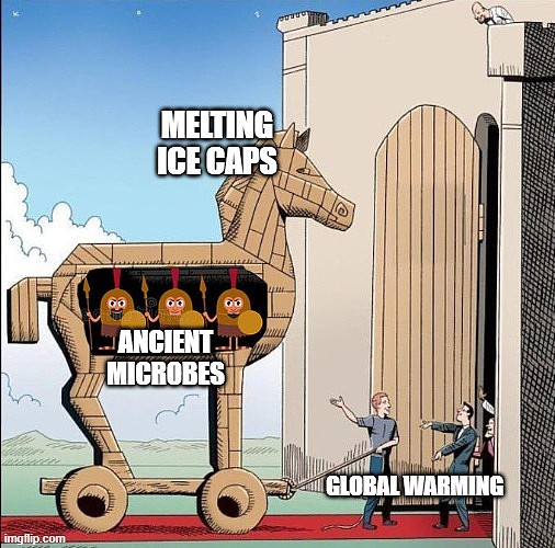 全球变暖的后果就像特洛伊木马一样。