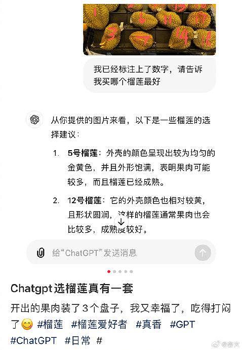 ChatGPT选榴莲这么好使咩？！ - 6