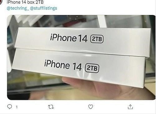 竟有2TB版本！iPhone 14包装盒被曝出 - 1