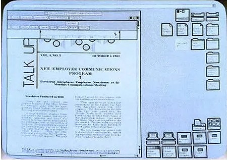早期的Mac OS系统界面（上）和富士施乐系统的界面（下）