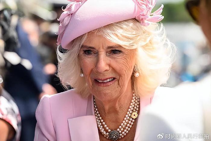 英第一夫人好嫩！穿一身粉色出席纪念仪式，卡米拉粉裙粉帽更吸睛 - 6