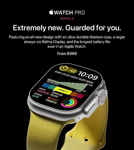 Apple Watch Pro高清渲染：全新设计 更坚固耐用 - 1