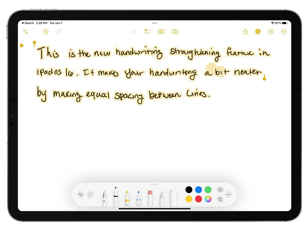 苹果iPadOS 16新增手写矫正功能，让书写更加整洁 - 2
