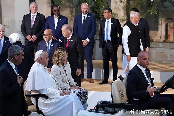 意大利G7峰会第二天大合影最新出炉！罗马教皇也来了，莫迪也来了 - 8