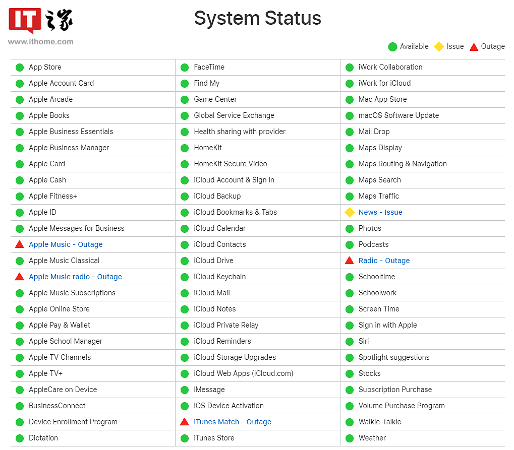 用户反映苹果 Apple Music、Apple Store 等多项服务出现中断 - 1
