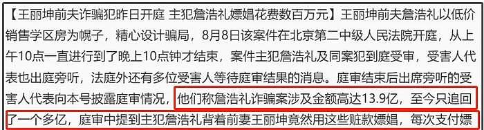 王丽坤事件最新后续！老公詹浩礼拿赃款出去找小姐，嫖了好几百万 - 6