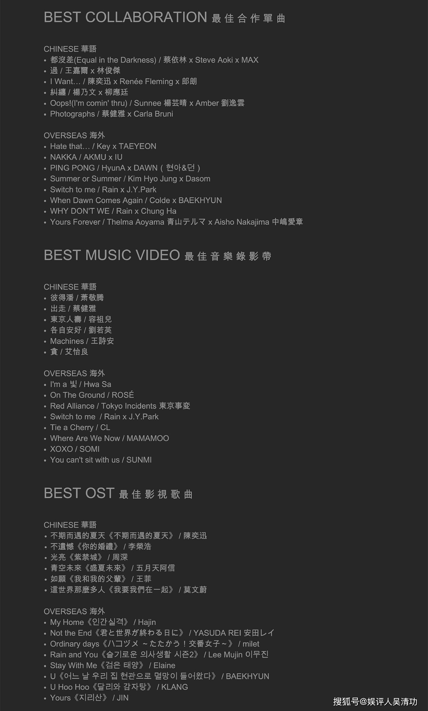 亚洲流行音乐大奖提名名单：张艺兴、蔡徐坤、刘雨昕、THE9等入围 - 3
