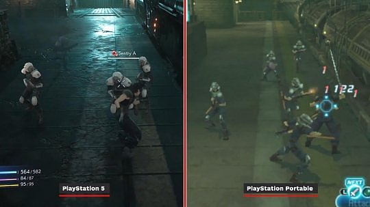 《最终幻想7：核心危机 再融合》PS5版与原版对比视频 视觉效果显著提升 - 2