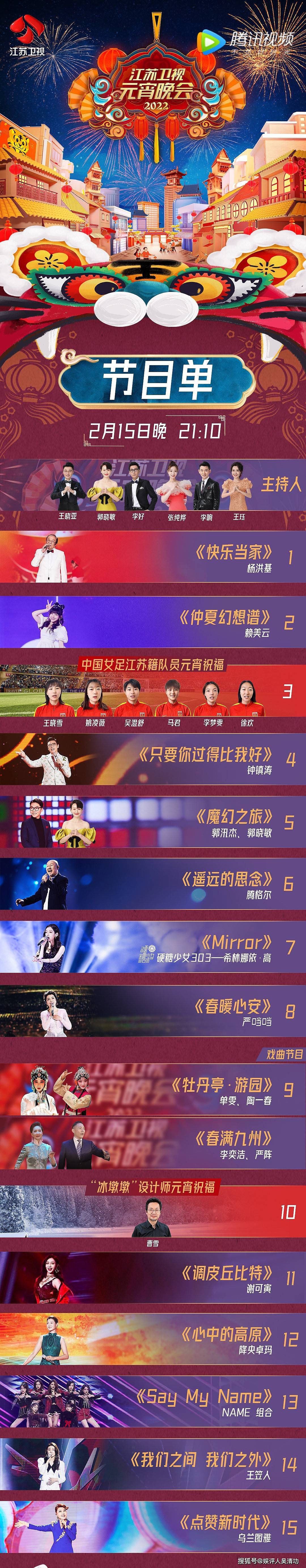 江苏卫视等3台元宵晚会节目单：张杰、张靓颖、大张伟、孙楠领衔 - 3