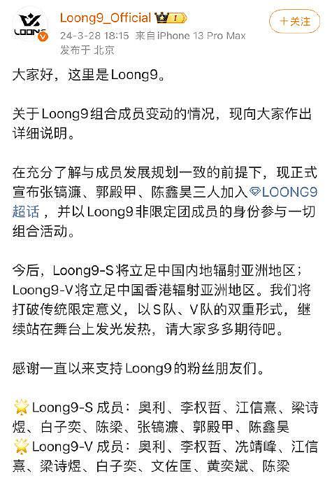 亚洲超星团出道组Loong9刚刚又官宣加入了三个成员：张镐濂、郭殿甲、陈鑫昊… - 1