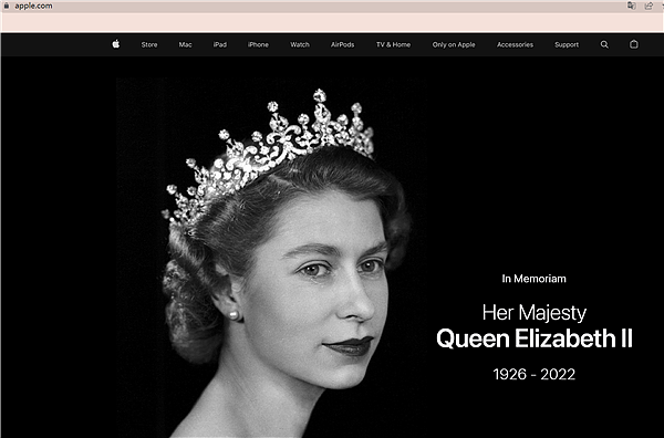 英国女王伊丽莎白二世去世 苹果官网主页更新致敬 - 1