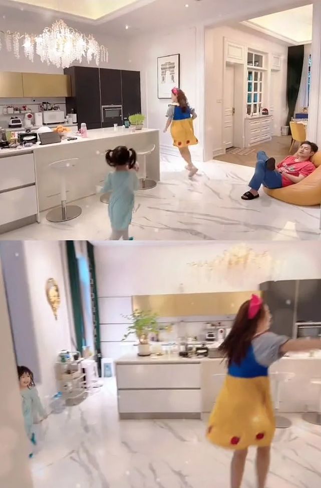 上海明星居家带娃：黎姿3位女儿包揽家务，严屹宽一家在厨房追逐 - 24
