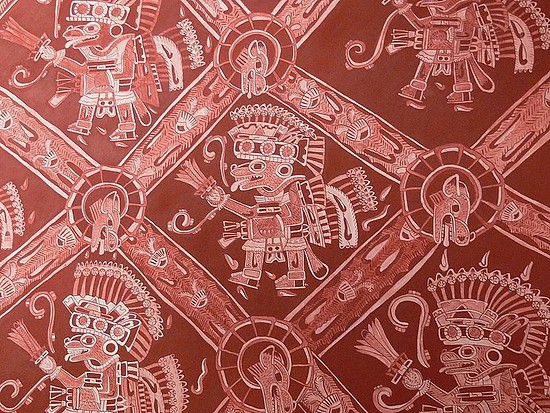 墨西哥古代文明特奥蒂瓦坎的壁画中出现了郊狼战士。图片来源：wikipedia