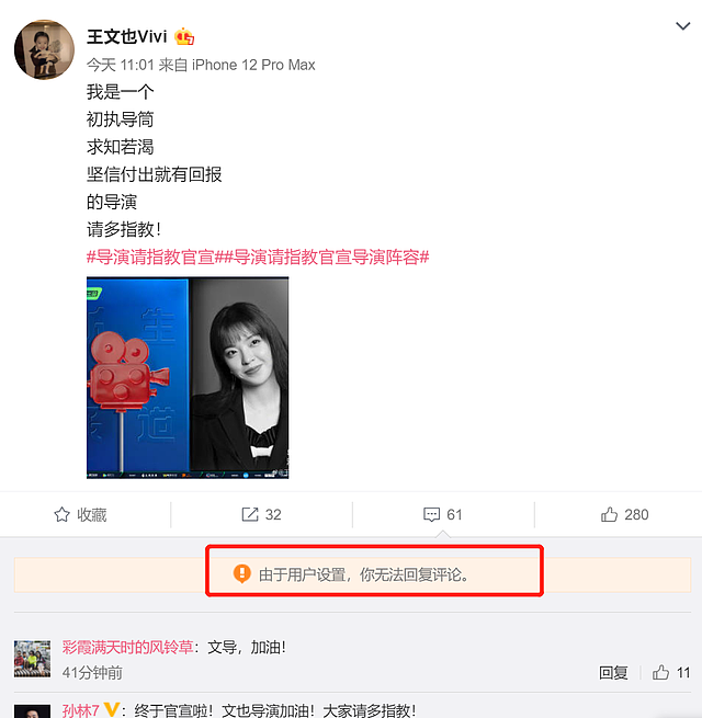 王中磊女儿加盟导演类综艺，昔日争议言论被扒，微博删评显心虚 - 11