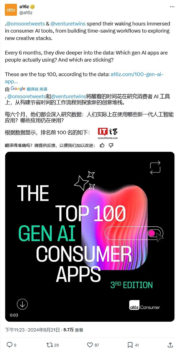 全球消费级 AI 移动应用 TOP 50 榜单：美图秀秀挤进前十，字节跳动豆包首次上榜排 26 位 - 1