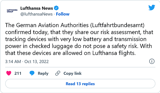 汉莎航空现允许在其航班中使用AirTags - 2