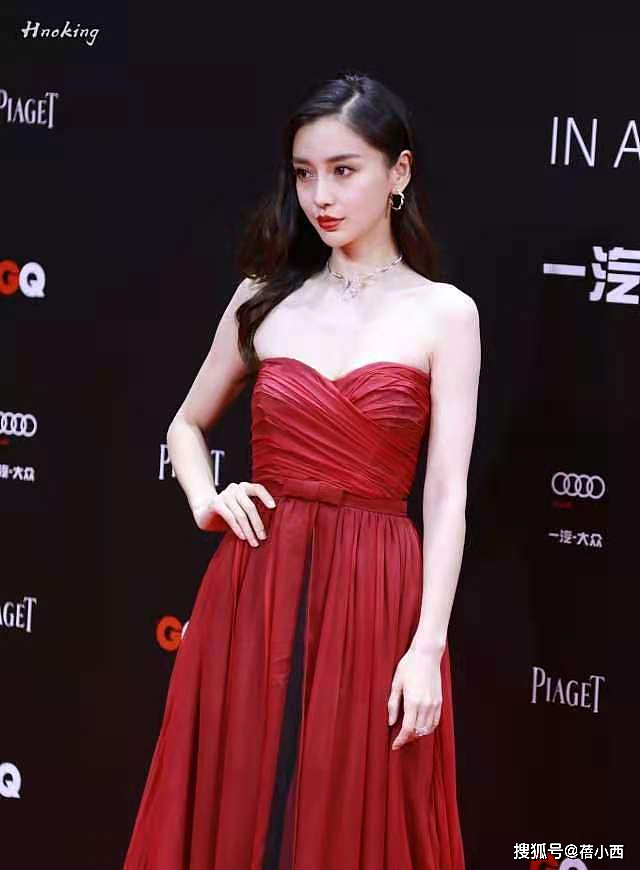 Angelababy杨颖的衣品没话说，一袭红色抹胸裙亮相，气质太惊艳 - 5