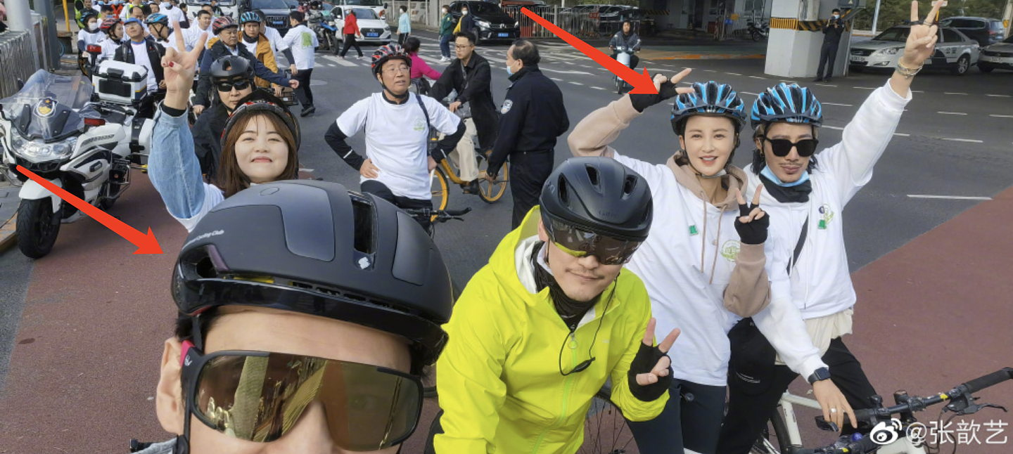袁弘张歆艺合体参加公益骑行，沿二环骑33公里，提倡低碳绿色生活 - 10
