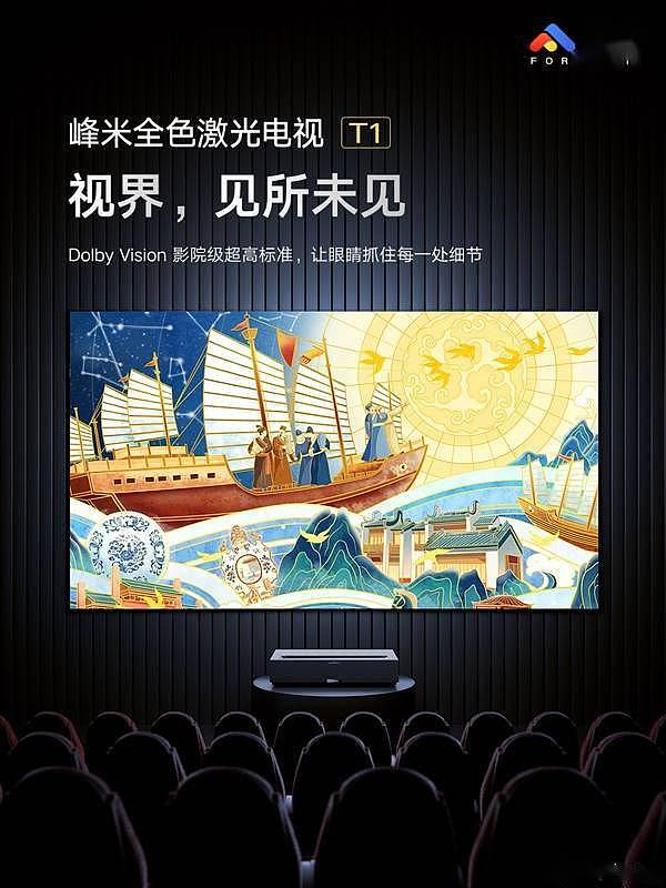 峰米发布激光电视T1：全球首款100英寸菲涅尔升降屏、单机16999元 - 6