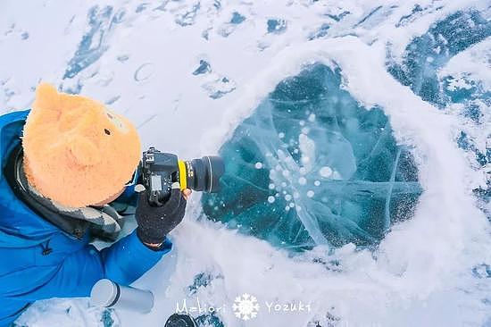 贝加尔南线：雪纷飞，纯白世界里的气泡冰 - 16