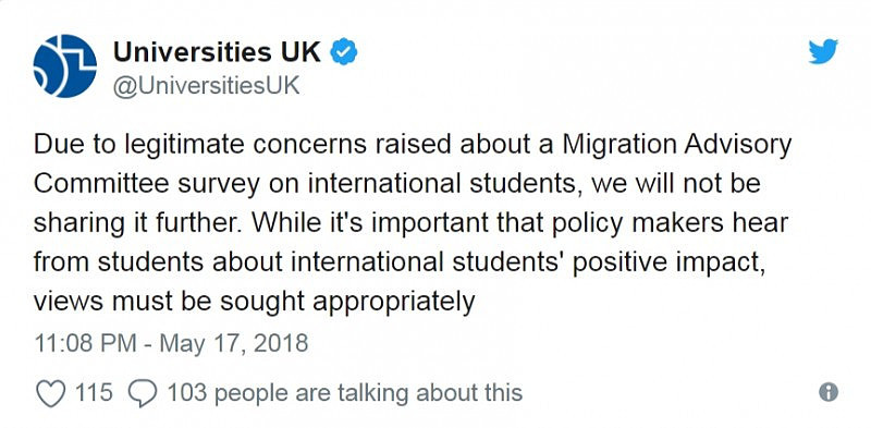 因为饱受争议，英国内政部赶叫停了一项对“国际学生看法”的调查 - 3