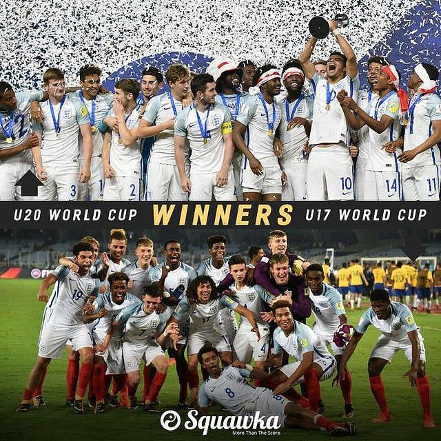 英格兰U17五球逆转西班牙，青年三狮连夺世界杯