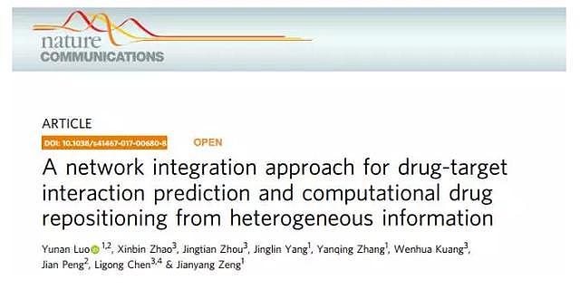清华学者在《自然》子刊提出新算法 用于精准预测药物标靶