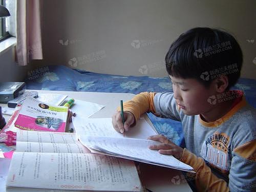 张一彬小时候在学习中文。(新西兰天维网 /受访者供图)