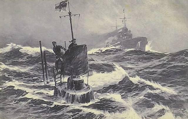 一战时一艘德国潜艇只用6枚鱼雷，一小时内击沉3艘英国装甲巡洋舰