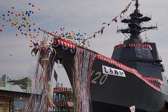 亚洲新一轮造舰竞赛 日本海自第二艘朝日级驱逐舰下水