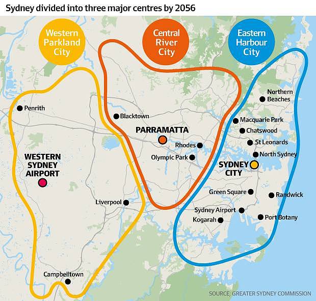 大悉尼区域规划草案出炉！悉尼将被分为三大中心区 - 1